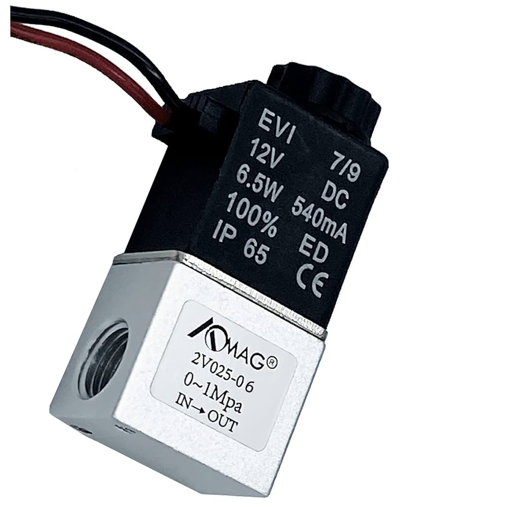Amazon.co.jp: 1/8インチPT DC 12V電動電磁バルブ気働アルミ2